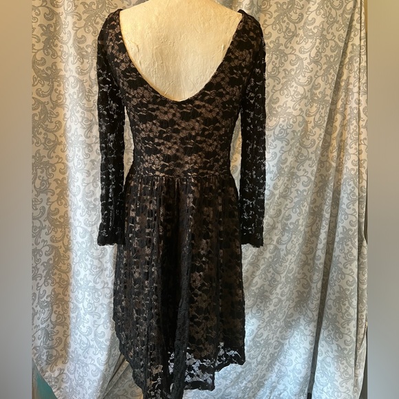 Lush Black and nude Long sleeve Lace Dress - Picture 2 of 5